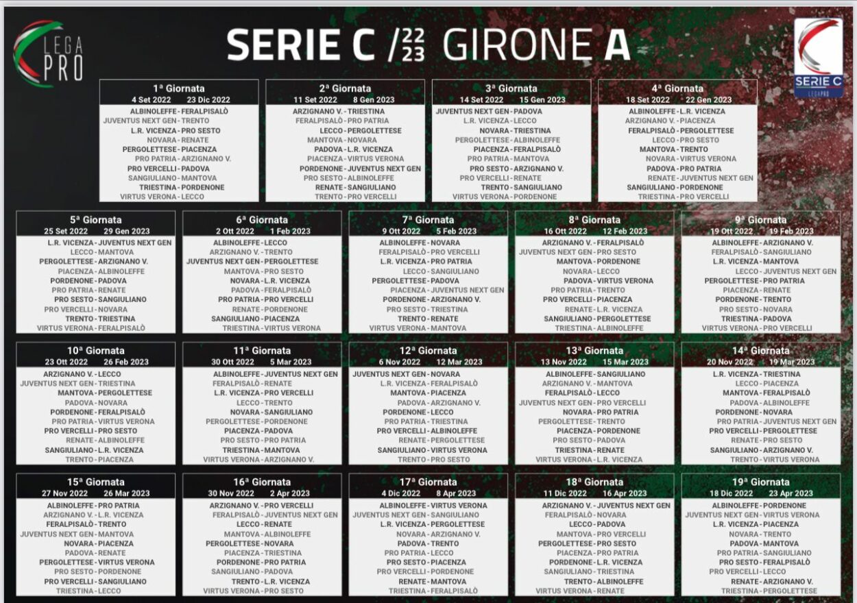 Calendario Lega Pro Girone A