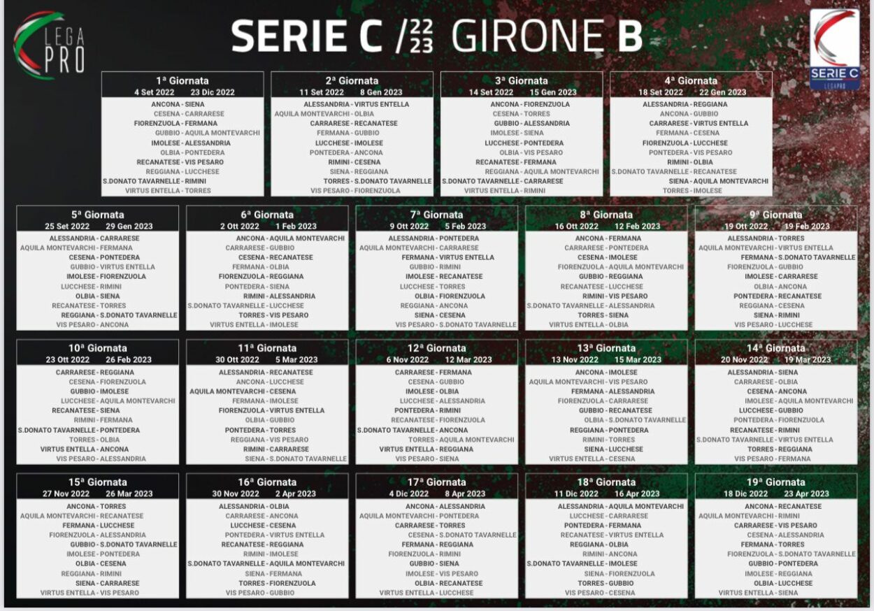 Calendario Lega Pro Girone B