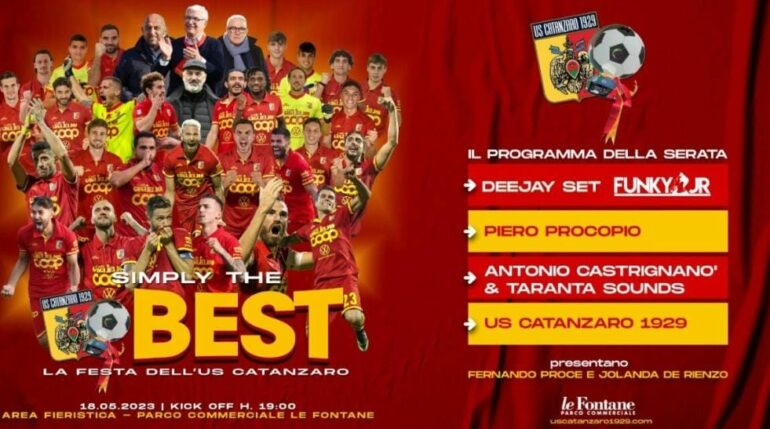 Catanzaro, “Simply the best”: la società organizza la festa per la promozione