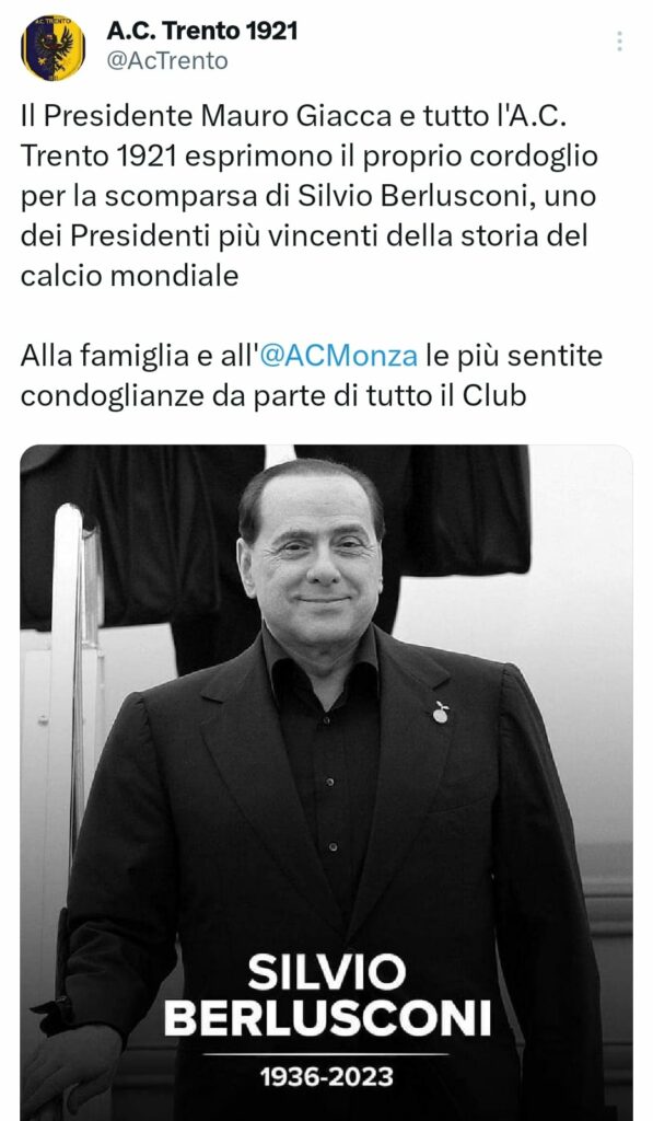 Trento omaggio Berlusconi