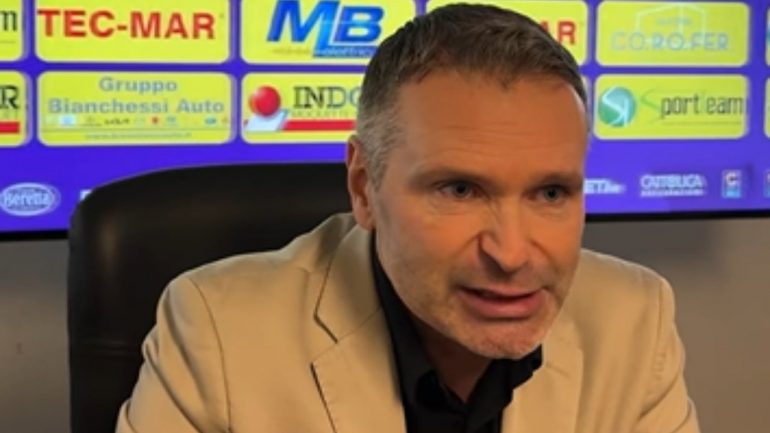 Presidente della Pergolettese Marinelli in conferenza stampa