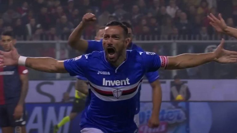 Fabio Quagliarella con la maglia della Sampdoria, screen | lacasadic.com