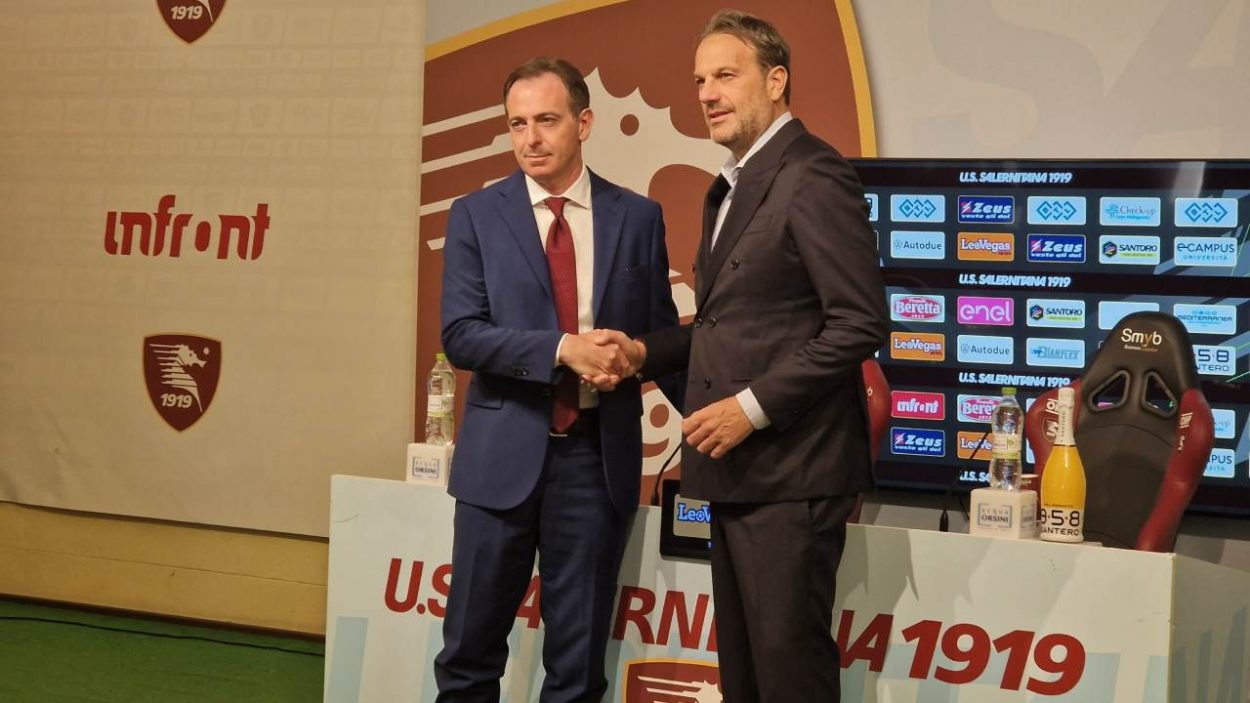 L'ad della Salernitana Maurizio Milan e il ds Daniele Faggiano