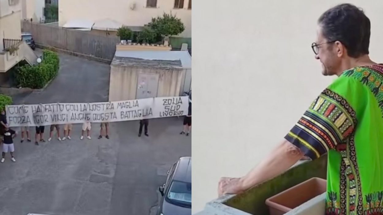 Livorno, altro striscione per Igor Protti