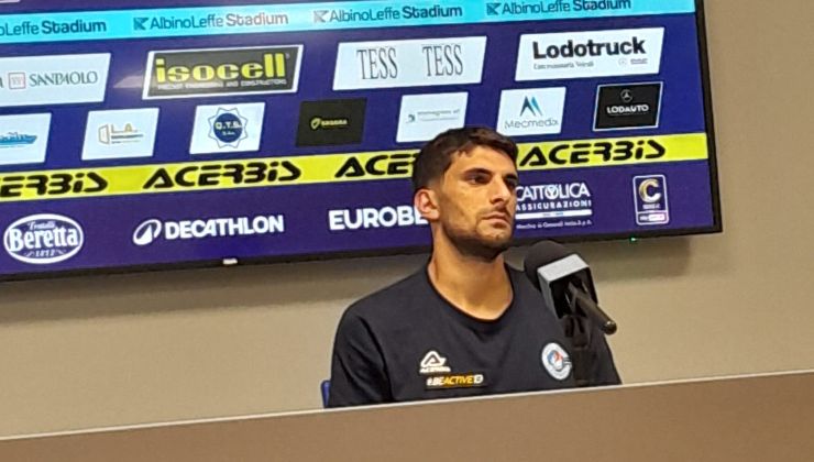 Alessandro Lombardi in conferenza stampa dopo AlbinoLeffe-Novara