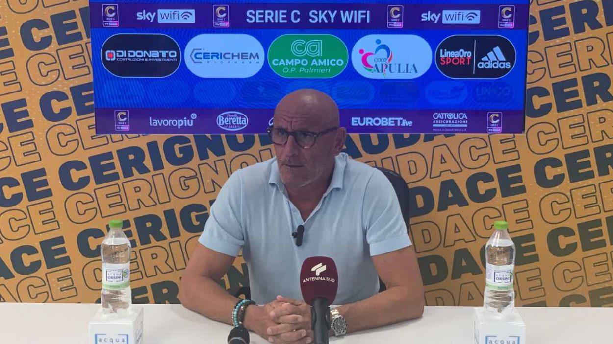 l'allenatore dell'audace cerignola maiuri in conferenza stampa