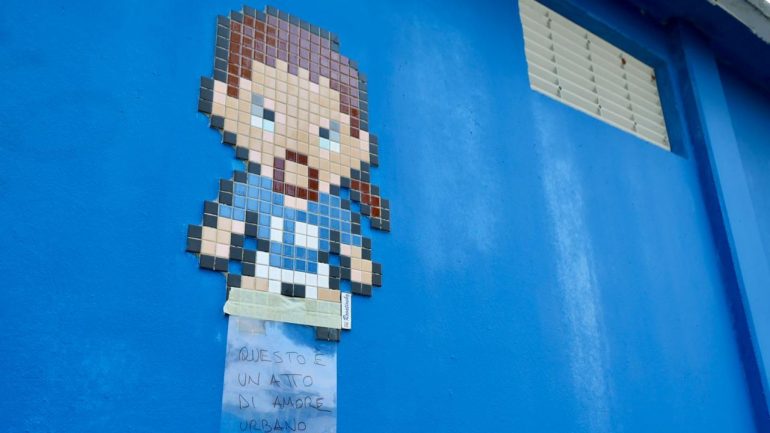 Pixelart per Baggio nella città di Brescia