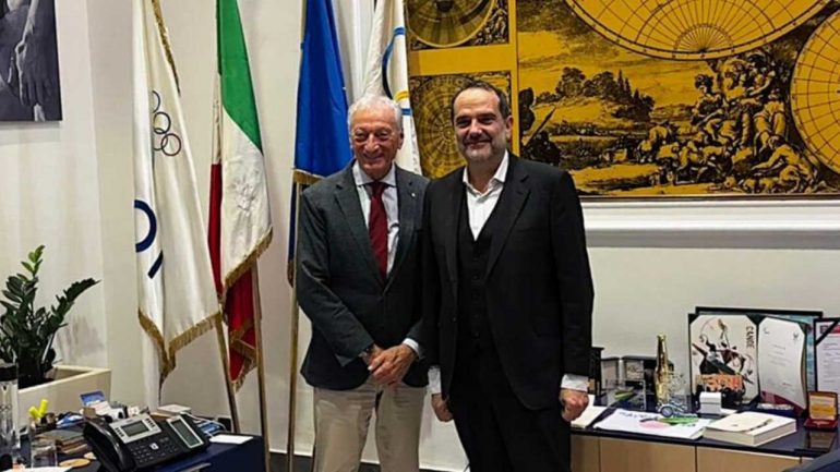 buonfiglio, presidente del coni, e marani