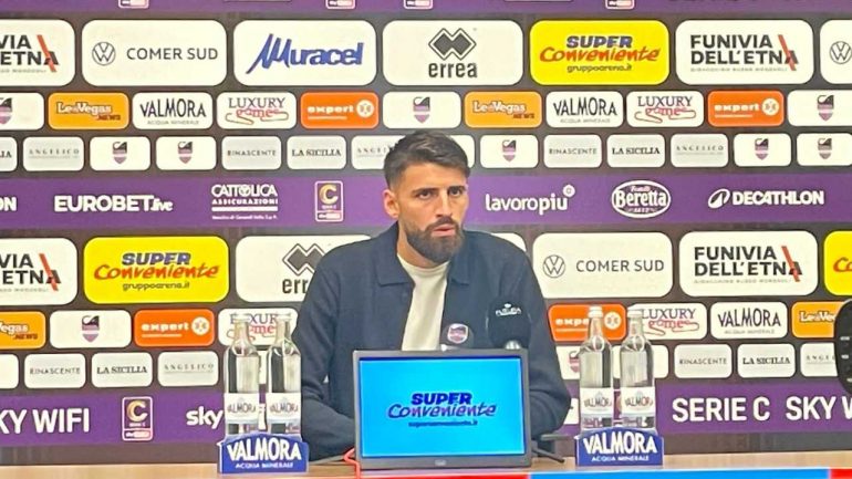 Il difensore del Catania Di Gennaro in conferenza