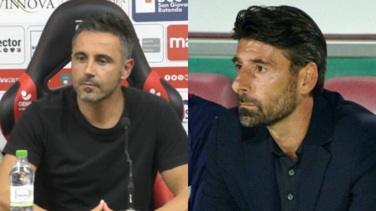 L'allenatore del Ravenna Marchionni e quello del Cittadella Iori