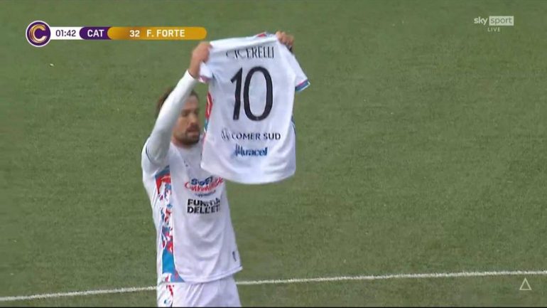 Picerno-Catania, Forte dedica il gol a Cicerelli