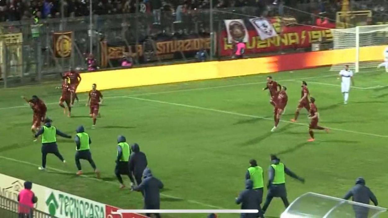 Ravenna-Gubbio, il gol di Di Marco dopo 25"