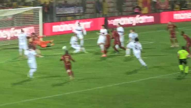 Ravenna-Gubbio, il gol di Di Marco dopo 25"