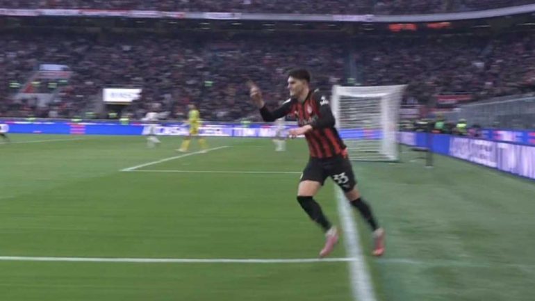 Davide Bartesaghi primo gol in Serie A contro il Sassuolo, screen, www.lacasadic.com