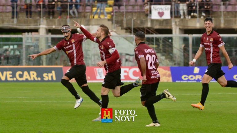 L'esultanza di Federico Dionisi / Credit: FOTO NOVI-US Livorno