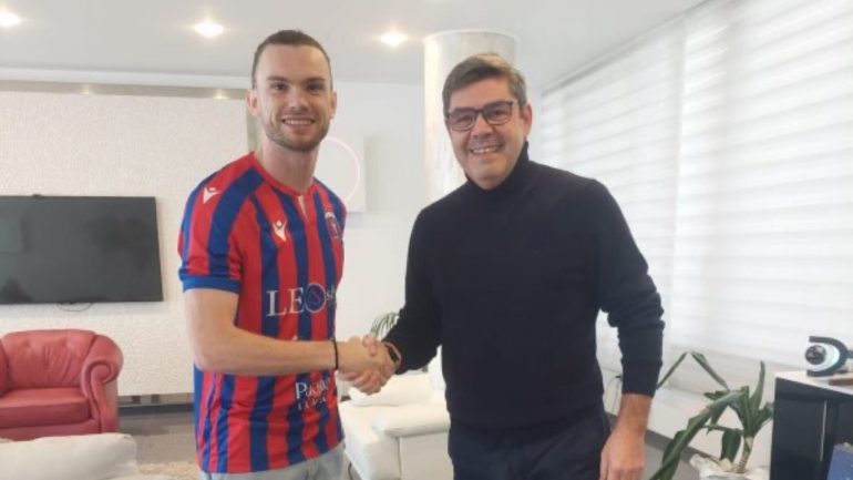 Federico Giraudo insieme al presidente Filograna / Credit: Casarano Calcio